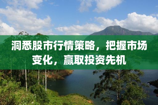 洞悉股市行情策略，把握市场变化，赢取投资先机