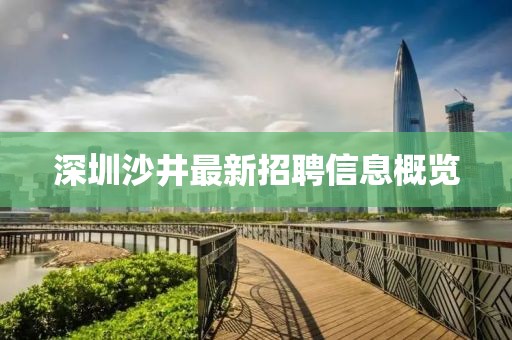 深圳沙井最新招聘信息概览