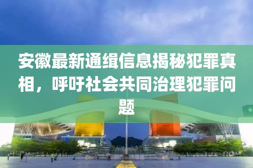 安徽最新通缉信息揭秘犯罪真相，呼吁社会共同治理犯罪问题