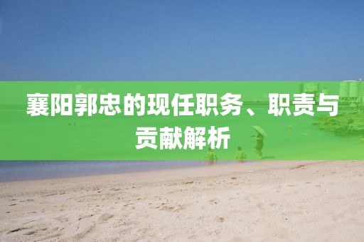 襄阳郭忠的现任职务、职责与贡献解析