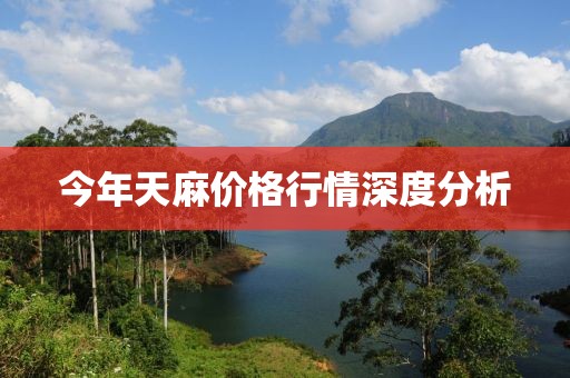 今年天麻价格行情深度分析