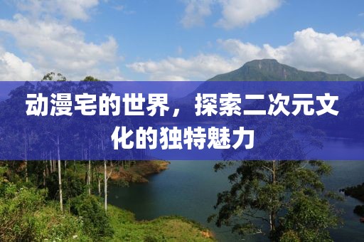 动漫宅的世界，探索二次元文化的独特魅力