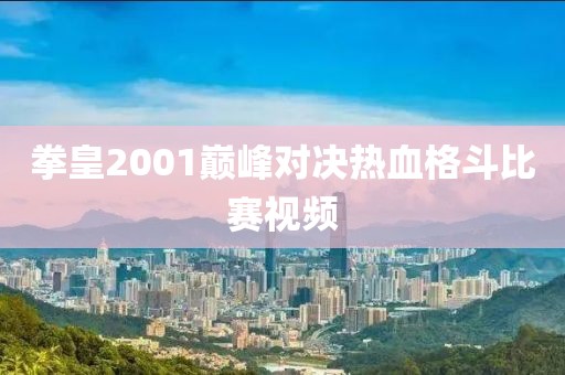 拳皇2001巅峰对决热血格斗比赛视频