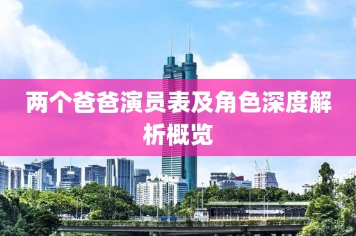 两个爸爸演员表及角色深度解析概览