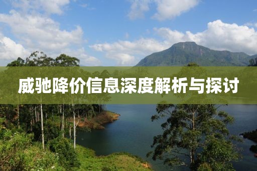 威驰降价信息深度解析与探讨