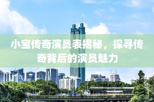 小宝传奇演员表揭秘，探寻传奇背后的演员魅力