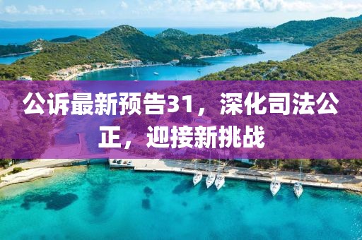 公诉最新预告31，深化司法公正，迎接新挑战