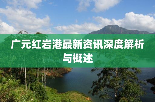 广元红岩港最新资讯深度解析与概述