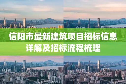 信阳市最新建筑项目招标信息详解及招标流程梳理