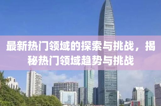 最新热门领域的探索与挑战，揭秘热门领域趋势与挑战