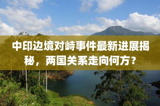 中印边境对峙事件最新进展揭秘，两国关系走向何方？