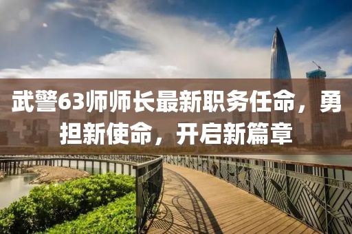 武警63师师长最新职务任命，勇担新使命，开启新篇章