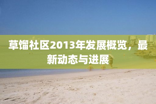 草馏社区2013年发展概览，最新动态与进展