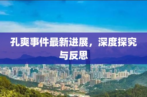 孔爽事件最新进展，深度探究与反思
