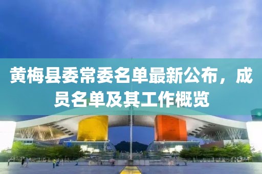 黄梅县委常委名单最新公布，成员名单及其工作概览