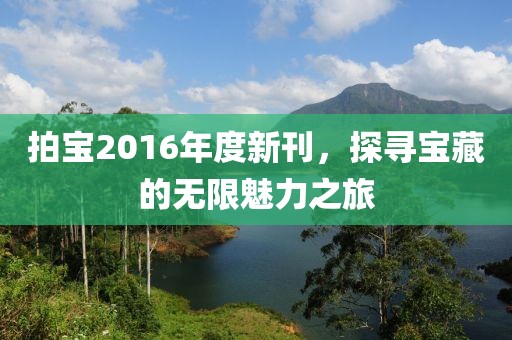 拍宝2016年度新刊，探寻宝藏的无限魅力之旅