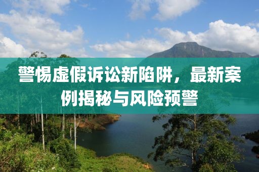 警惕虚假诉讼新陷阱，最新案例揭秘与风险预警