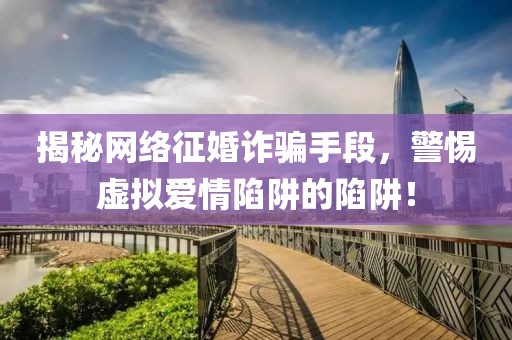 揭秘网络征婚诈骗手段，警惕虚拟爱情陷阱的陷阱！