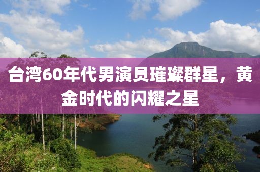 台湾60年代男演员璀璨群星，黄金时代的闪耀之星