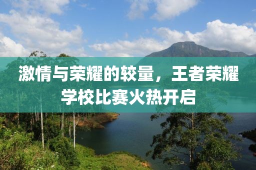 激情与荣耀的较量，王者荣耀学校比赛火热开启