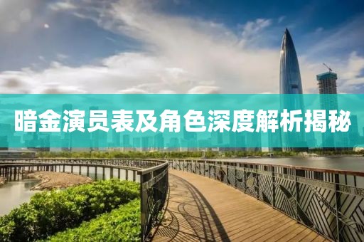 暗金演员表及角色深度解析揭秘