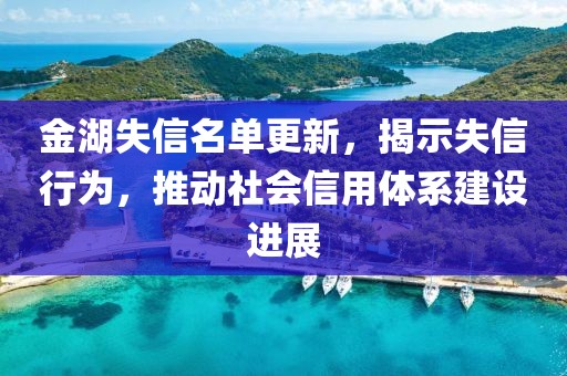 金湖失信名单更新，揭示失信行为，推动社会信用体系建设进展