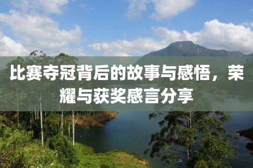 比赛夺冠背后的故事与感悟，荣耀与获奖感言分享