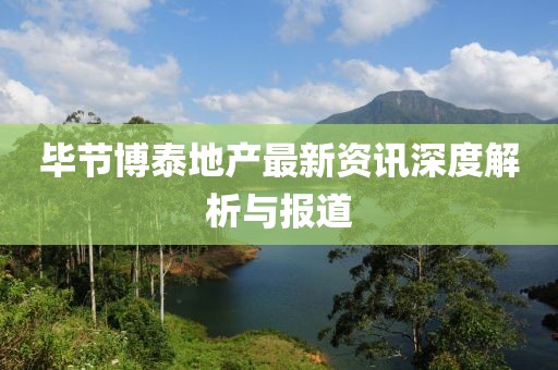 毕节博泰地产最新资讯深度解析与报道