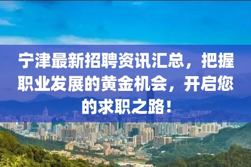 宁津最新招聘资讯汇总，把握职业发展的黄金机会，开启您的求职之路！