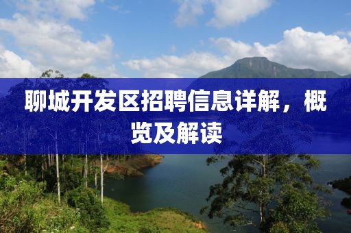 聊城开发区招聘信息详解，概览及解读