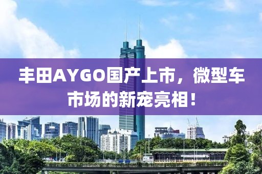 丰田AYGO国产上市，微型车市场的新宠亮相！