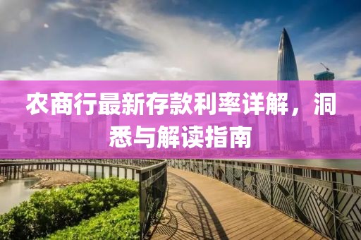 农商行最新存款利率详解，洞悉与解读指南