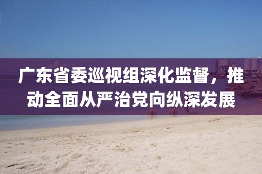 广东省委巡视组深化监督，推动全面从严治党向纵深发展
