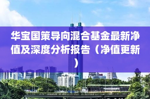 华宝国策导向混合基金最新净值及深度分析报告（净值更新）
