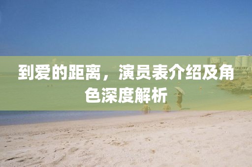 到爱的距离，演员表介绍及角色深度解析