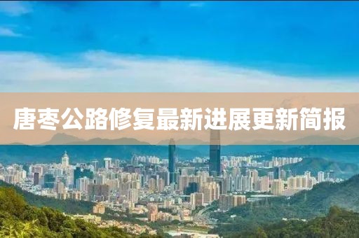 唐枣公路修复最新进展更新简报