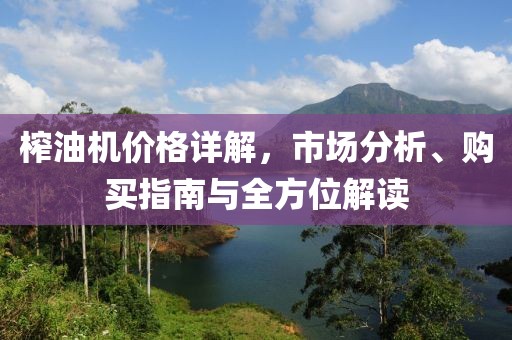 榨油机价格详解，市场分析、购买指南与全方位解读