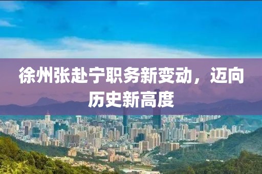 徐州张赴宁职务新变动，迈向历史新高度