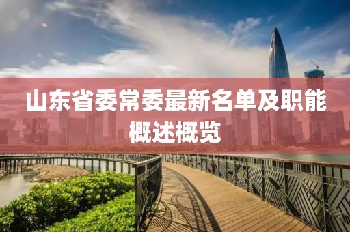 山东省委常委最新名单及职能概述概览