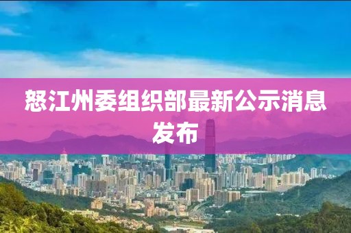 怒江州委组织部最新公示消息发布