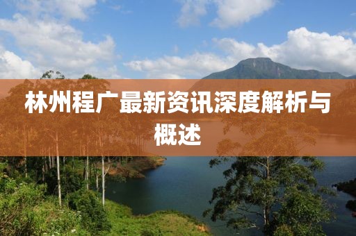 林州程广最新资讯深度解析与概述