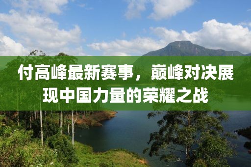 付高峰最新赛事，巅峰对决展现中国力量的荣耀之战