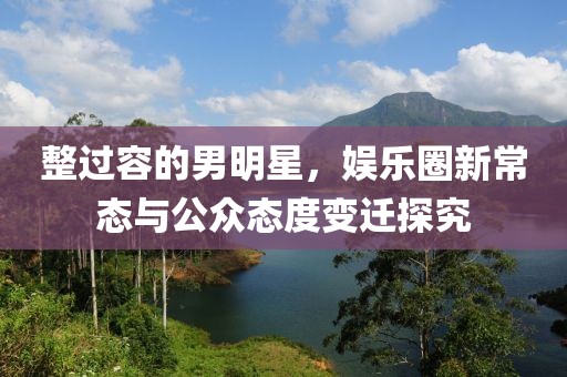 整过容的男明星，娱乐圈新常态与公众态度变迁探究