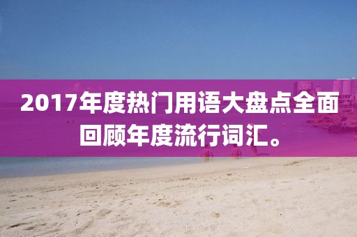 2017年度热门用语大盘点全面回顾年度流行词汇。