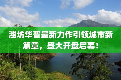 潍坊华普最新力作引领城市新篇章，盛大开盘启幕！