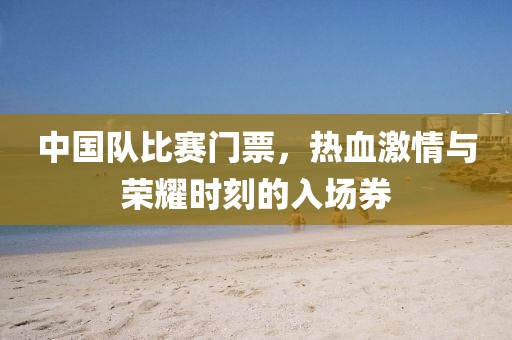 中国队比赛门票，热血激情与荣耀时刻的入场券