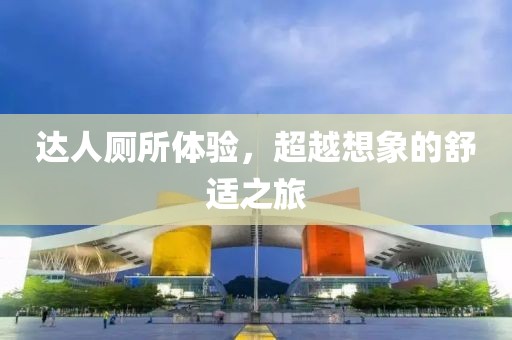 达人厕所体验，超越想象的舒适之旅